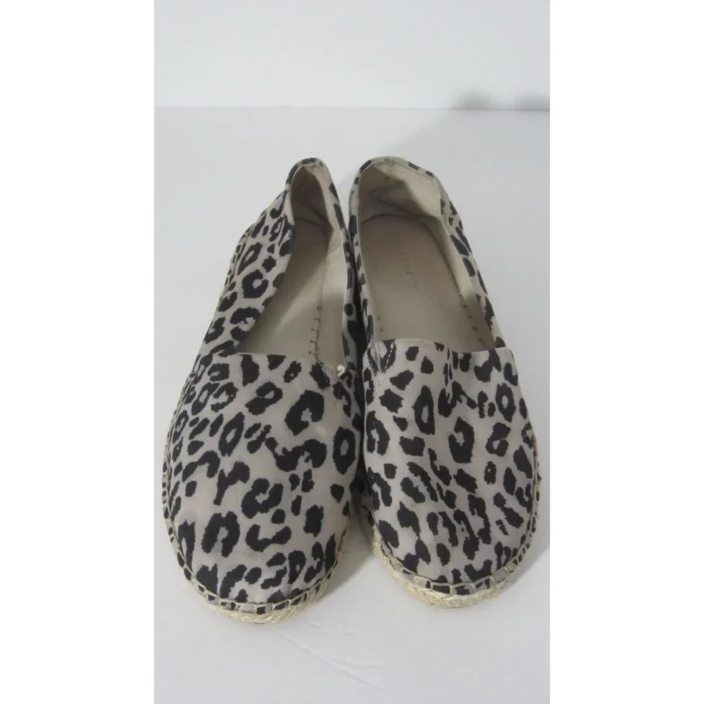 Sanctuary Leopard 7 Leather Espadrille Slip On Shoes